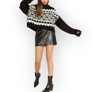 Free People Coated Mini Skirt